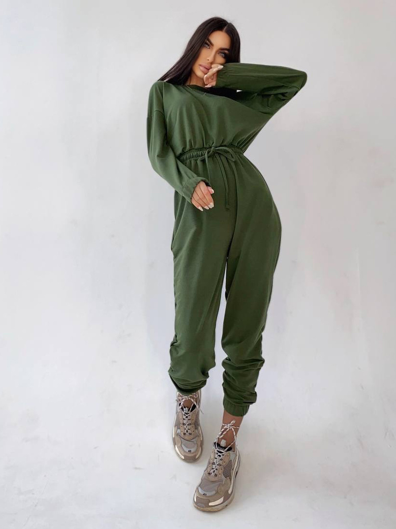 Комплект: комфортный трикотажный комбинезон   укорочённый двухсторонний жилет  Комплект: комфортный трикотажный комбинезон   укорочённый двухсторонний жилет  | PUSHKA SHOP