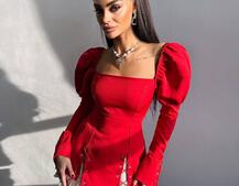 Сукня з об'ємними рукавами + спідниця з воланами Сукня з об'ємними рукавами + спідниця з воланами | PUSHKA SHOP