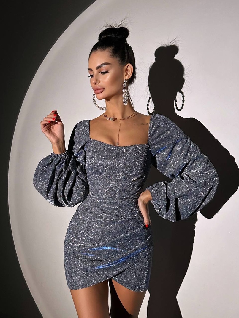 Сяючий комплект: корсет + спідниця міні з драпіруванням  | PUSHKA SHOP