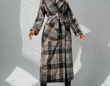 Кашемировое пальто в клетку на подкладке | PUSHKA SHOP