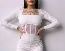 Облягаючий трикотажний комбінезон з елементами корсету  | PUSHKA SHOP