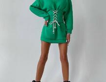 Худи на флисе + корсет на шнуровке  | PUSHKA SHOP