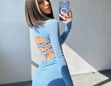 Трикотажна сукня міді зі шнурівкою на спинці  | PUSHKA SHOP