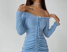 Платье-мини с затяжкой  Платье-мини с затяжкой  | PUSHKA SHOP