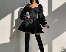 Корсетна сукня  з пишною подвійною спідницею та рюшами  | PUSHKA SHOP