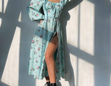 Сукня міді з квітковим принтом  | PUSHKA SHOP