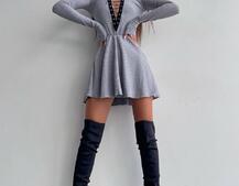 Сукня міні зі шнурівкою  | PUSHKA SHOP