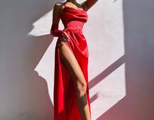 Комплект: корсет з рукавичками + спідниця максі з драпіруванням   | PUSHKA SHOP