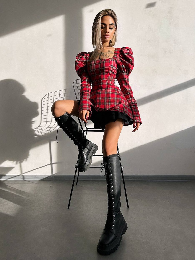 Сукня з об'ємними рукавами + спідниця з воланами | PUSHKA SHOP