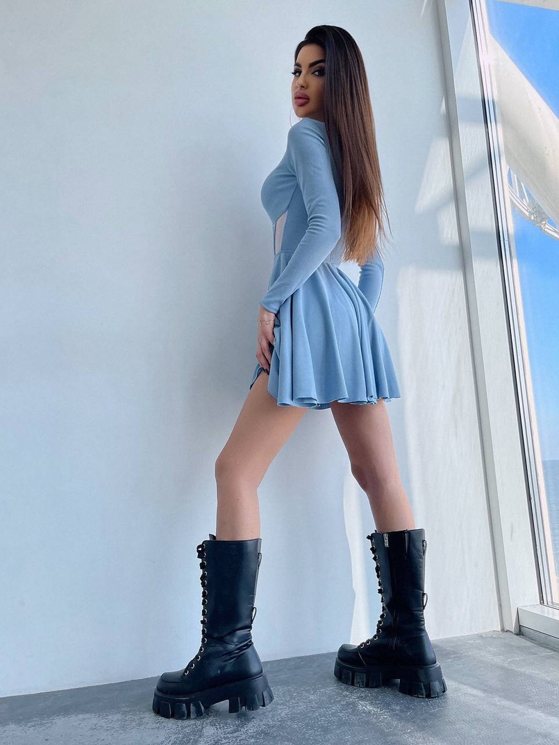 Приталена сукня з корсетною вставкою та спідницею-сонцем Приталена сукня з корсетною вставкою та спідницею-сонцем | PUSHKA SHOP