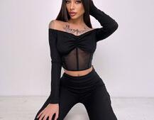 Комплект : штани кльош і топ з елементами корсету  | PUSHKA SHOP