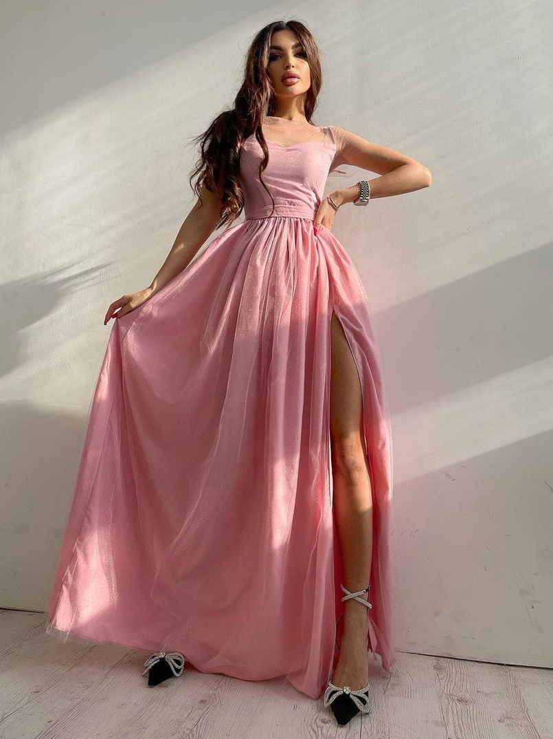 Платье-макси из сетки с блестками Платье-макси из сетки с блестками | PUSHKA SHOP