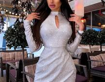 Блестящее облегающее платье с юбкой с запахом   | PUSHKA SHOP