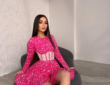 Приталена сукня з корсетною вставкою та спідницею-сонцем | PUSHKA SHOP