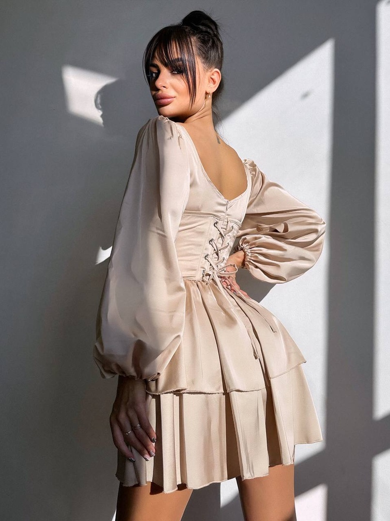 Сукня з корсетом, декорованим стразами  Ручна робота  | PUSHKA SHOP