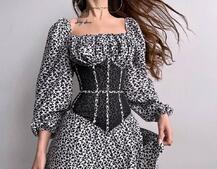 Сукня міні в квітковий принт + прозорий корсет Сукня міні в квітковий принт + прозорий корсет | PUSHKA SHOP