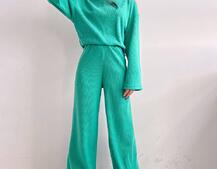 Повсякденний костюм із теплого трикотажу-рубчика | PUSHKA SHOP