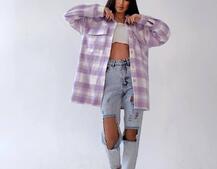 Кашемировая рубашка в клетку с капюшоном Кашемировая рубашка в клетку с капюшоном | PUSHKA SHOP