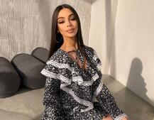 Сукня з квітковим принтом декорована мереживом    | PUSHKA SHOP