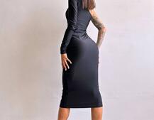 Сукня міді  із вставками сітки  | PUSHKA SHOP