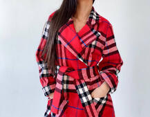 Кашемировое пальто в клетку на подкладке Кашемировое пальто в клетку на подкладке | PUSHKA SHOP