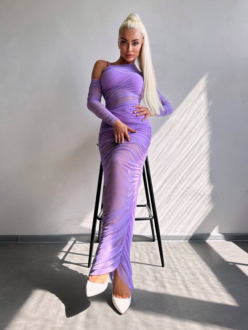 Сукня міді з драпіруванням   | PUSHKA SHOP