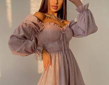 Блискуча сукня з оборками та чашками з ефектом push up | PUSHKA SHOP