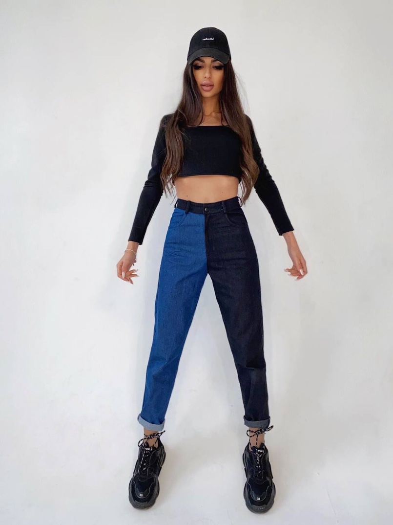 Комбинированные джинсы | PUSHKA SHOP