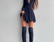 Сукня міні зі шнурівкою  Сукня міні зі шнурівкою  | PUSHKA SHOP