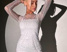 Сукня міні з сяючими стразами | PUSHKA SHOP