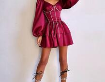 Комплект: сукня з подвійною спідницею + корсет, декорований стразами    | PUSHKA SHOP