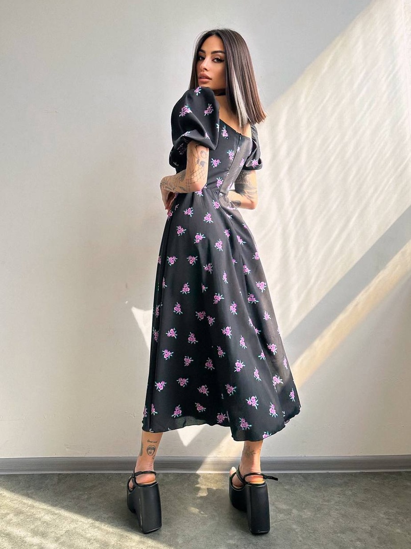 Сукня- міді з квітковим принтом Сукня- міді з квітковим принтом | PUSHKA SHOP