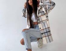 Кашемировая рубашка в клетку с капюшоном Кашемировая рубашка в клетку с капюшоном | PUSHKA SHOP