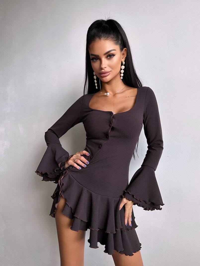 Сукня з з воланами на ґудзиках Сукня з з воланами на ґудзиках | PUSHKA SHOP