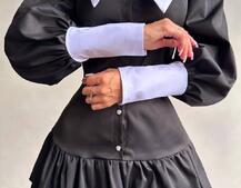 Котонова сукня з рюшами на гудзиках зі шнурівкою на спинці | PUSHKA SHOP