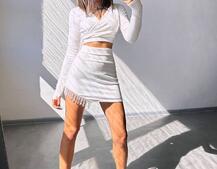 Оксамитовий комплект, декорований бахромою зі страз | PUSHKA SHOP