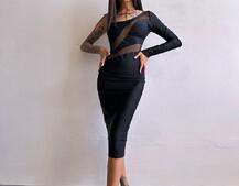 Сукня міді  із вставками сітки  | PUSHKA SHOP