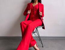 Костюм: піджак на підкладці, штани кльош+ жилет Костюм: піджак на підкладці, штани кльош+ жилет | PUSHKA SHOP