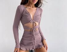 Трикотажна сукня з присбореною спідницею | PUSHKA SHOP