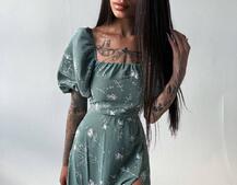 Платье миди со шнуровкой на спинке  Платье миди со шнуровкой на спинке  | PUSHKA SHOP