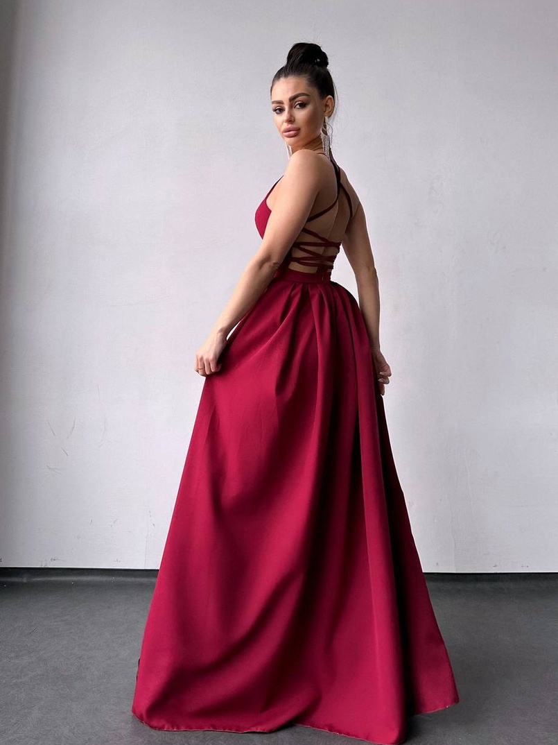 Сукня максі  зі шнурівкою на спинці | PUSHKA SHOP