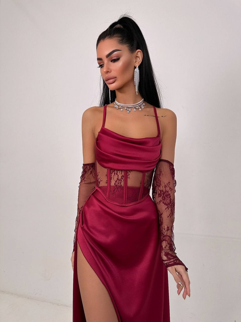 Комплект: корсет+ рукавички + спідниця максі | PUSHKA SHOP