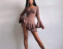 Сукня з з воланами на ґудзиках  Сукня з з воланами на ґудзиках  | PUSHKA SHOP