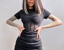 Сукня-міні  з елементами корсету  Довжину спідниці можна регулювати  Сукня-міні  з елементами корсету  Довжину спідниці можна регулювати  | PUSHKA SHOP