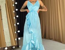 Шелковое платье-миди с оборками  Шелковое платье-миди с оборками  | PUSHKA SHOP