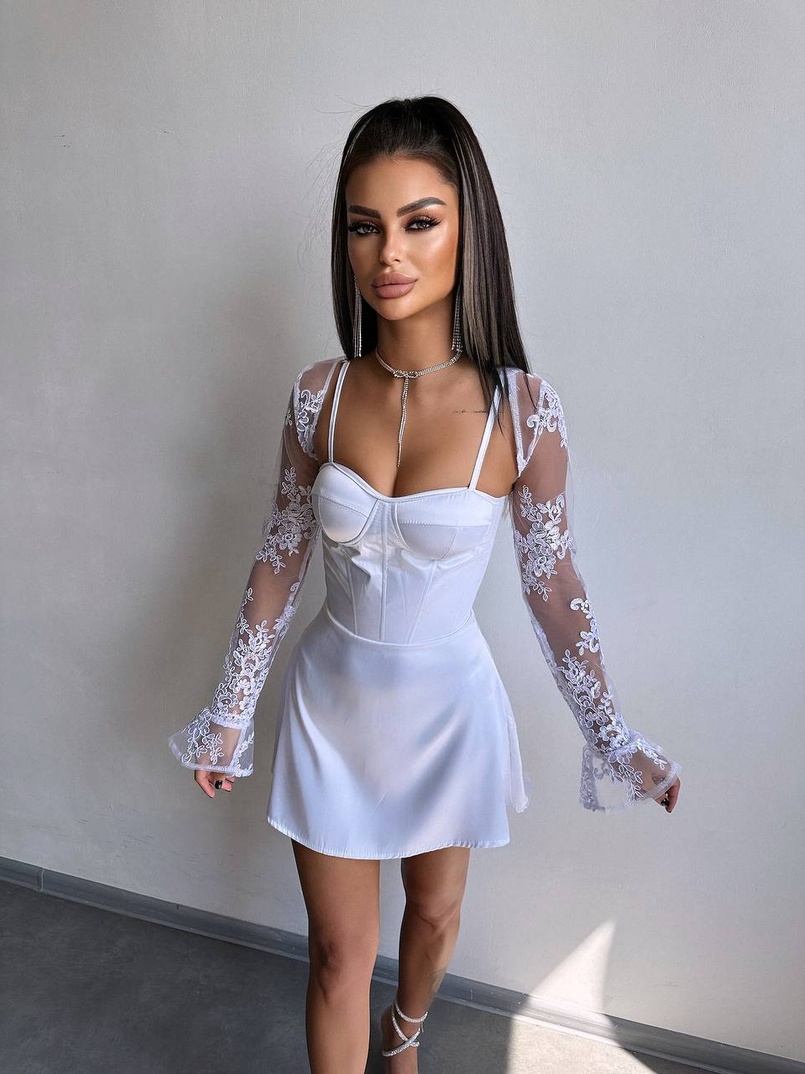 Атласна корсетна сукня-бюстьє + мереживне болеро | PUSHKA SHOP