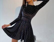 Бархатное платье с золотистым напылением  | PUSHKA SHOP