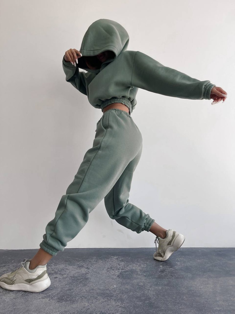 Базовый костюм на флисе с объемными капюшоном Базовый костюм на флисе с объемными капюшоном | PUSHKA SHOP