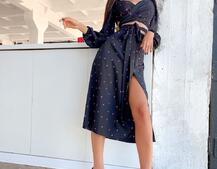 Костюм в горошек с завязками на талии Костюм в горошек с завязками на талии | PUSHKA SHOP