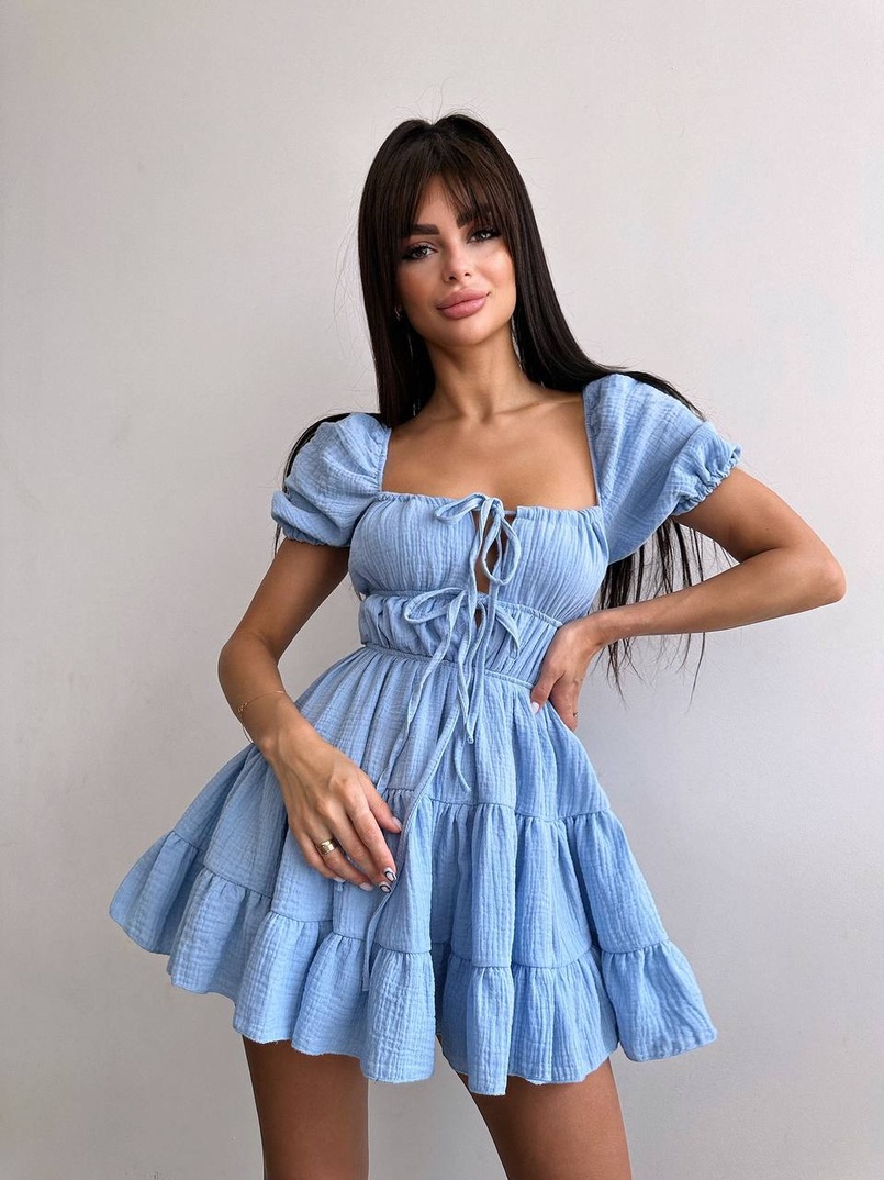 Муслінова сукня з рюшами   | PUSHKA SHOP